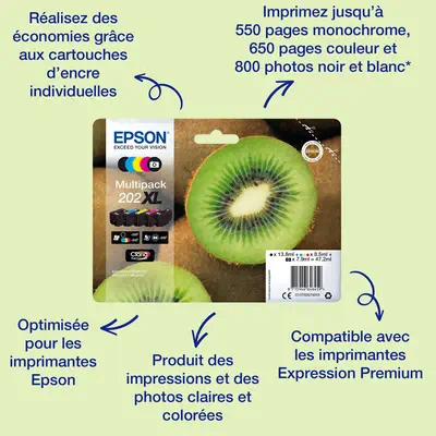 Epson Kiwi Singlepack Magenta 202XL Claria Premium Ink - Cartouches d'encre - visuel 1