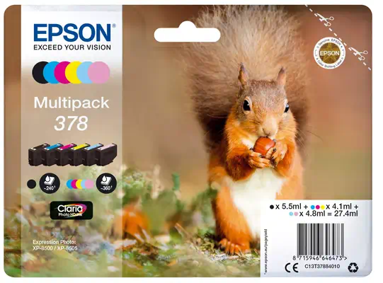 Achat EPSON Encre Claria Photo HD - Multipack Ecureuil 378 N, C sur hello RSE