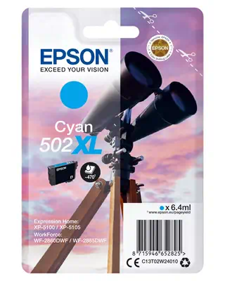 EPSON 1LB Singlepack Cyan 502XL Ink Epson - visuel 1 - hello RSE - Optimisation pour les imprimantes Epson