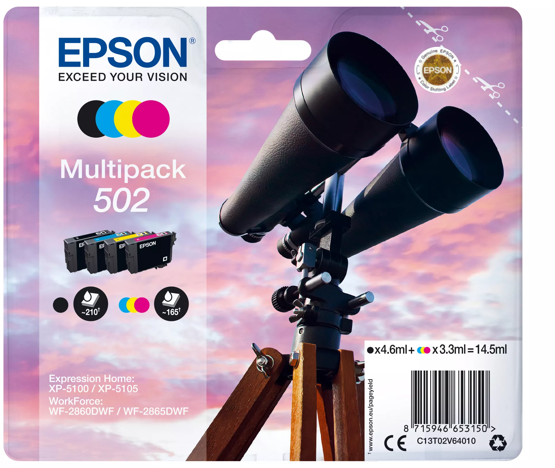 Vente Cartouches d'encre EPSON Multipack 4-colours 502 Ink sur hello RSE