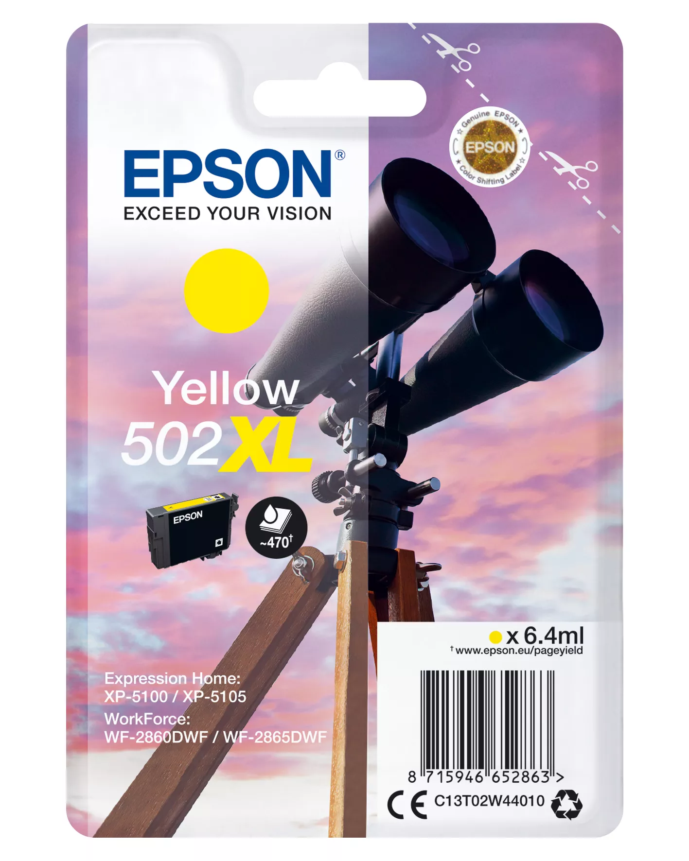 Achat Cartouches d'encre EPSON Singlepack Yellow 502XL Ink