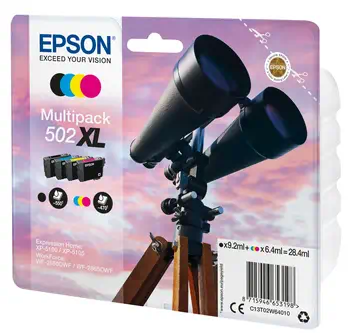 Comparaison Cartouches d'encre Epson Noir, Cyan, Magenta, Jaune