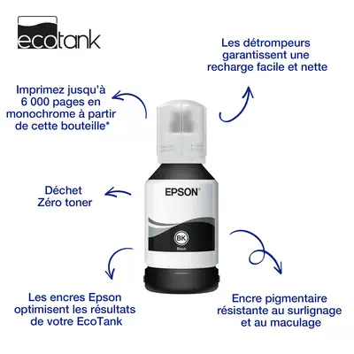 Epson 111 Bouteille d’encre pigmentaire noire EcoTank - Autres consommables - visuel 1