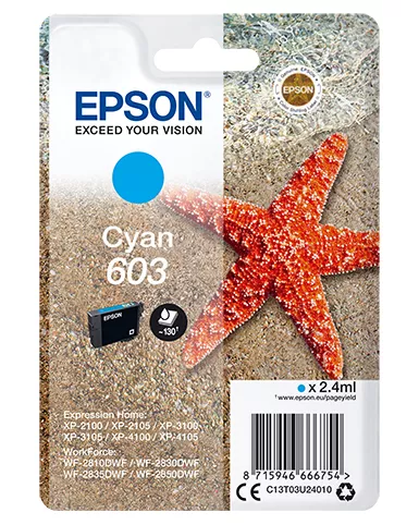 Revendeur officiel Cartouches d'encre EPSON Singlepack Cyan 603 Ink