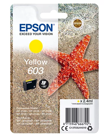 Revendeur officiel Cartouches d'encre EPSON Singlepack Yellow 603 Ink