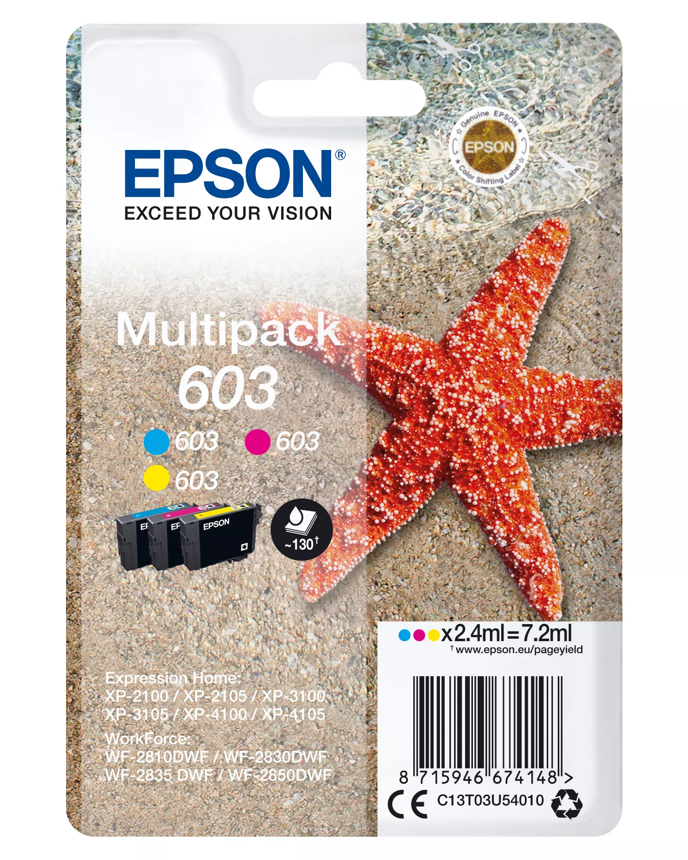 Vente Cartouches d'encre EPSON Multipack 3-colours 603 Ink