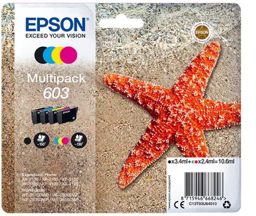 Revendeur officiel Cartouches d'encre EPSON Multipack 4-colours 603 Ink