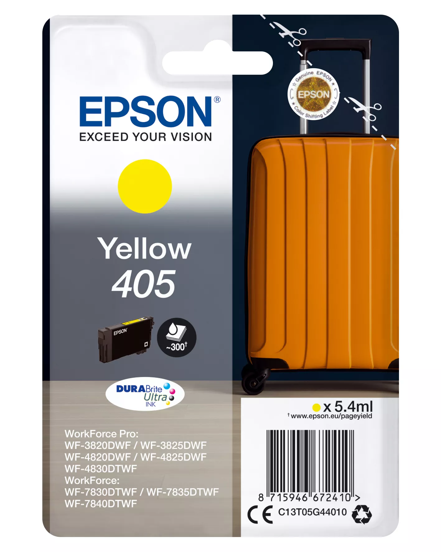 Achat EPSON Singlepack Yellow 405 DURABrite Ultra Ink - 8715946672410