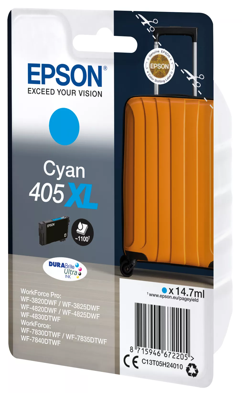 Achat EPSON Singlepack Cyan 405XL DURABrite Ultra Ink et autres produits de la marque Epson