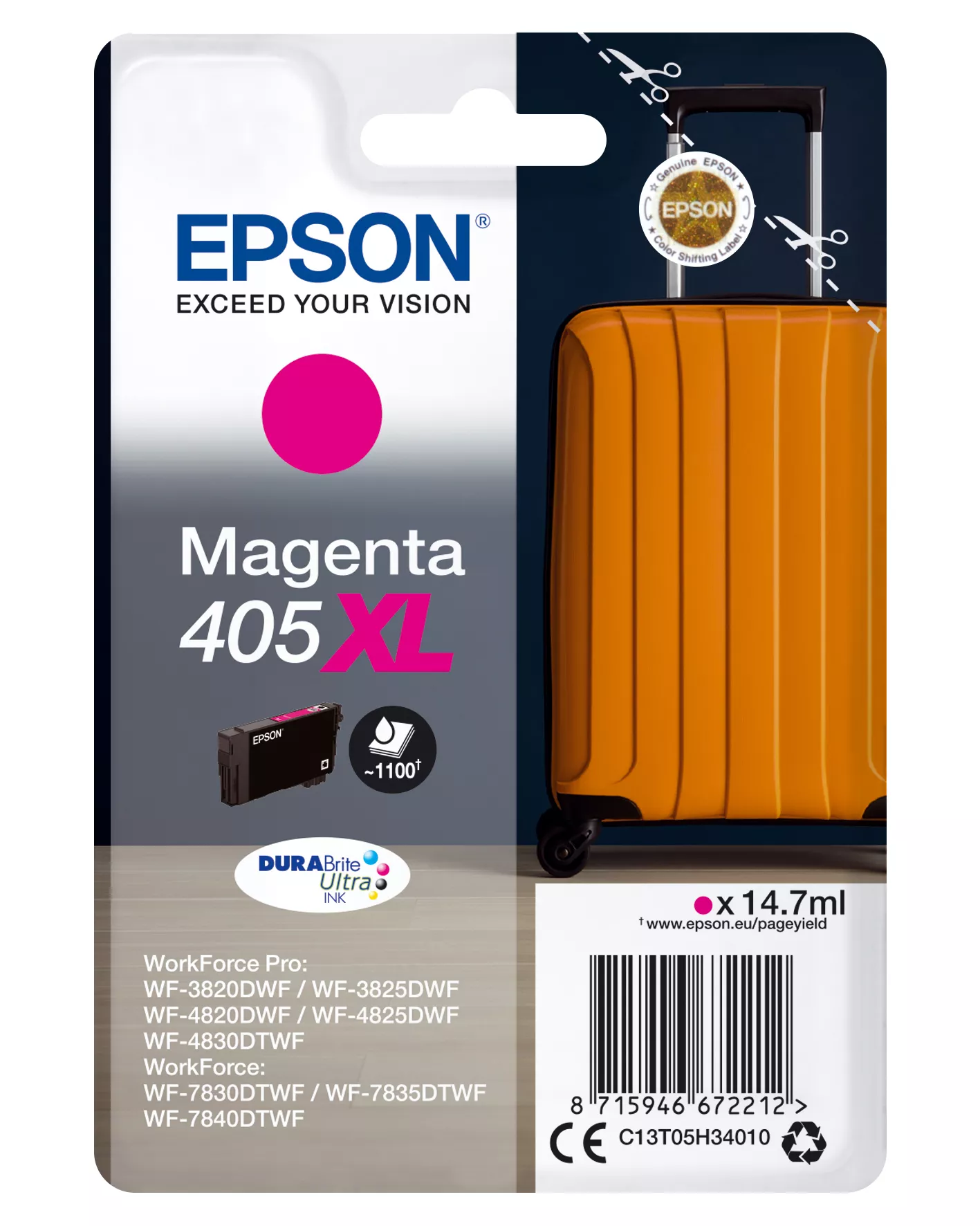 Vente Cartouches d'encre EPSON Singlepack Magenta 405XL DURABrite Ultra Ink sur hello RSE