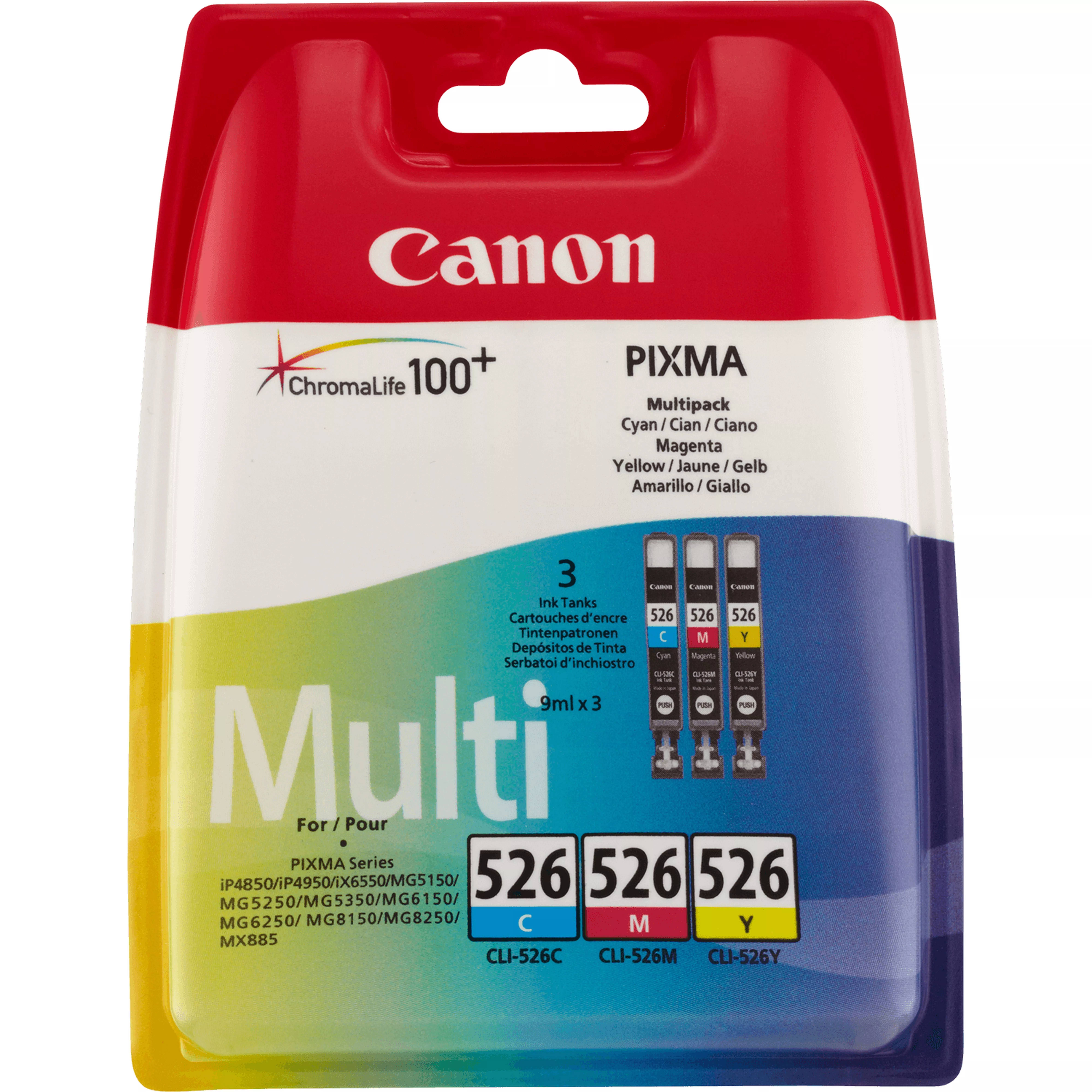 Achat Canon Multipack de cartouches d'encre couleur CLI-526 C/M/Y au meilleur prix