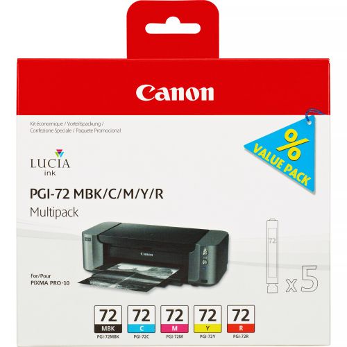 Achat Cartouches d'encre CANON 1LB PGI-72 MBK/C/M/Y/R ink cartridge black and colour standard sur hello RSE