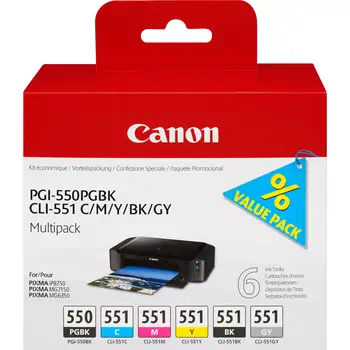 Achat Cartouches d'encre CANON 1LB PGI-550 / CLI-551 ink cartridge black and five sur hello RSE