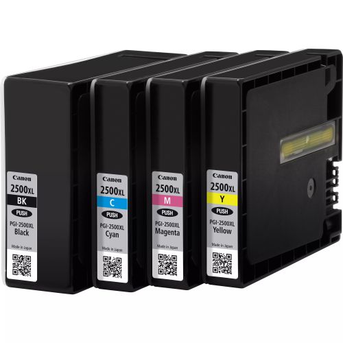 Revendeur officiel Canon Multipack de cartouches d'encre noire/cyan/magenta/jaune haut rendement PGI-2500XL