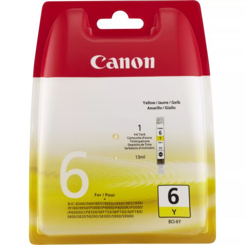 Vente CANON BCI-6Y cartouche d encre jaune capacite standard au meilleur prix
