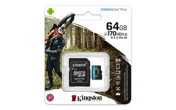 Carte microSDXC Canvas Go Plus 170R A2 U3 V30 de 64 Go + ADP - Kingston - Carte Mémoire - visuel 5