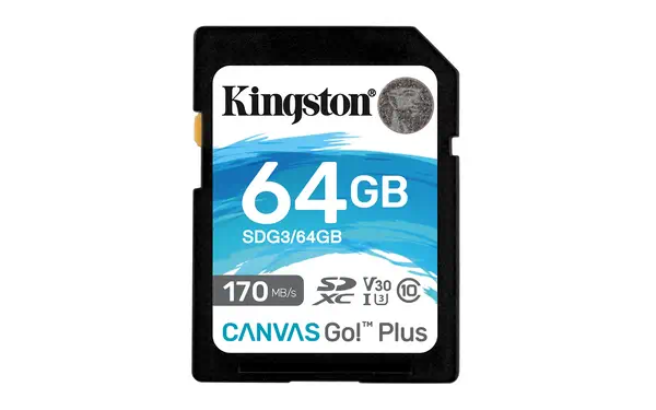 Carte SDXC Canvas Go Plus 170R C10 UHS-I U3 V30 de 64 Go - Kingston - Carte Mémoire - visuel 1