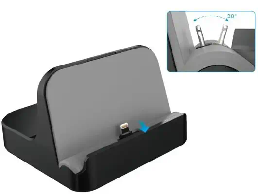 SUPPORT DE CHARGE ET SYNCHRONISATION POUR APPLE IPHONE ET IPAD EN LIGHTNING - DLH - Accessoires Tablette - visuel 2