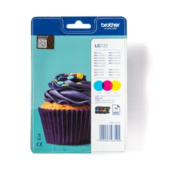 Brother LC123RBWBP cartouche d'encre 3 pièce(s) Original Cyan, Magenta, Jaune comparaison