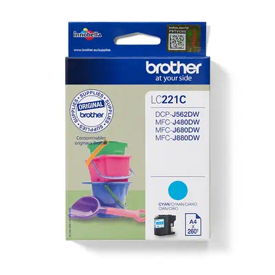 Brother LC221C cartouche d'encre 1 pièce(s) Original Cyan - Cartouches d'encre - visuel 1