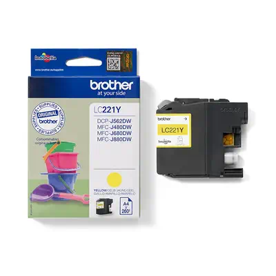 LC221Y - Cartouche d'encre Brother originale - Jaune Brother - visuel 1 - hello RSE - Obtenez des performances d'impression optimales