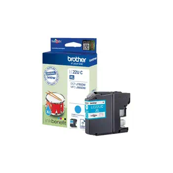 Livraison gratuite LC22UC - Cartouche d'encre Brother originale à très haut rendement – Cyan