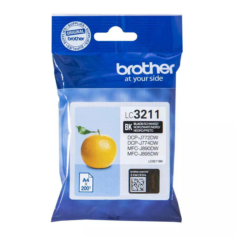 Achat BROTHER LC3211BK Black Ink Cartridge with 200-pages - 4977766775748