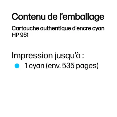 Cartouche authentique d'encre cyan HP 951 - Toner - visuel 3