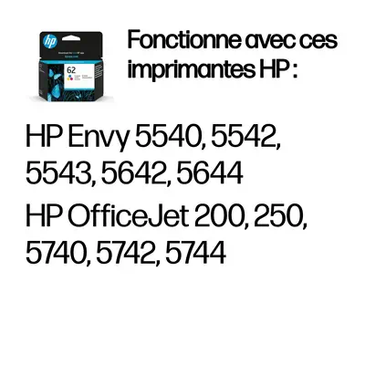 HP 62 cartouche d'encre trois couleurs authentique - Toner - visuel 2