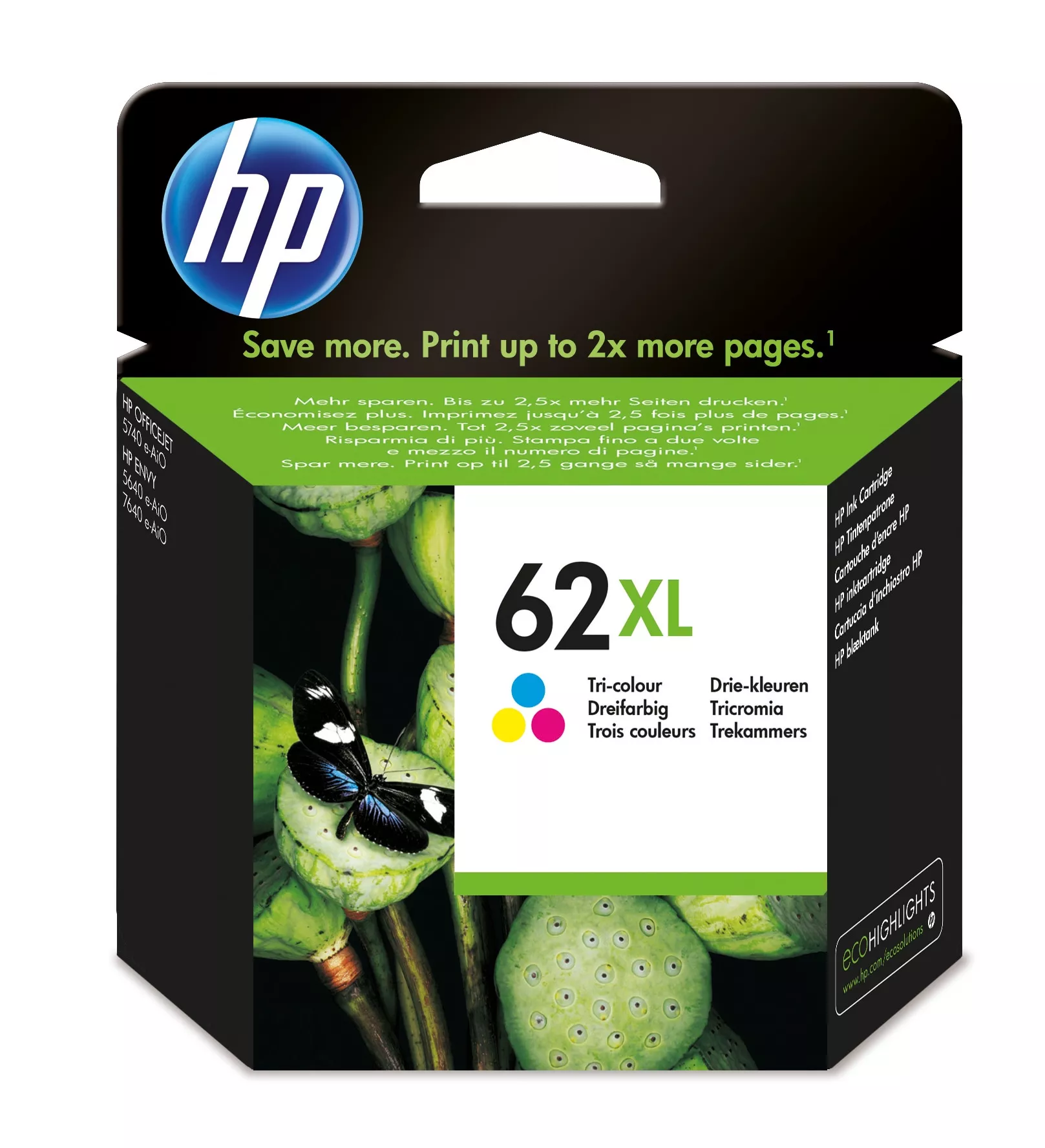 Vente Cartouches d'encre HP 62XL original Ink cartridge C2P07AE UUS tri-colour high sur hello RSE