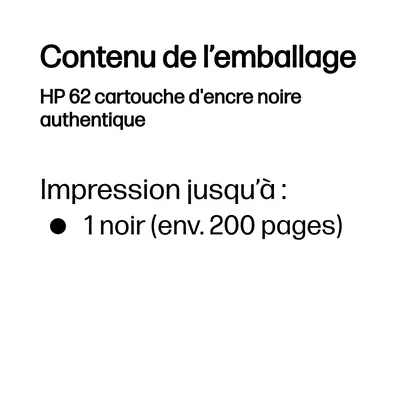 HP 62 cartouche d'encre noire authentique - Toner - visuel 2