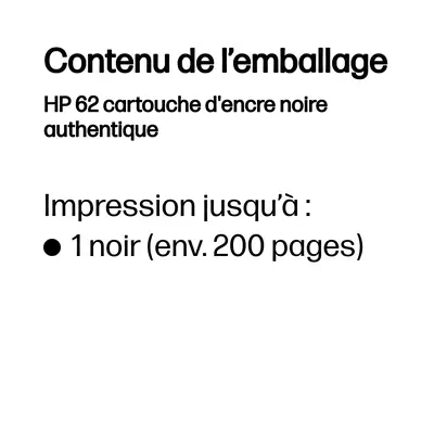 HP 62 cartouche d'encre noire authentique - Cartouches d'encre - visuel 5