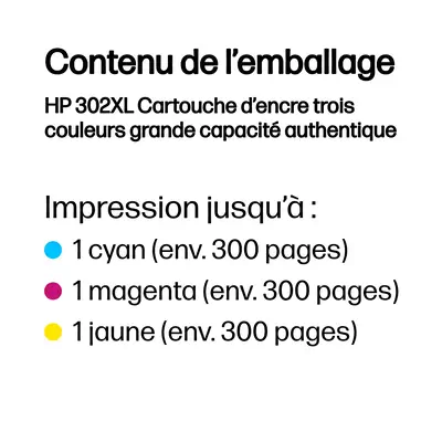 302XL Cartouche d’encre trois couleurs grande capacité authentique - HP - Cartouches d'encre - visuel 10