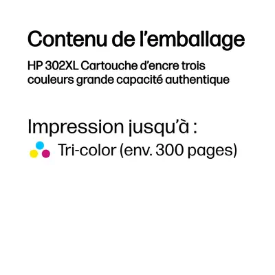 302XL Cartouche d’encre trois couleurs grande capacité authentique - HP - Cartouches d'encre - visuel 3