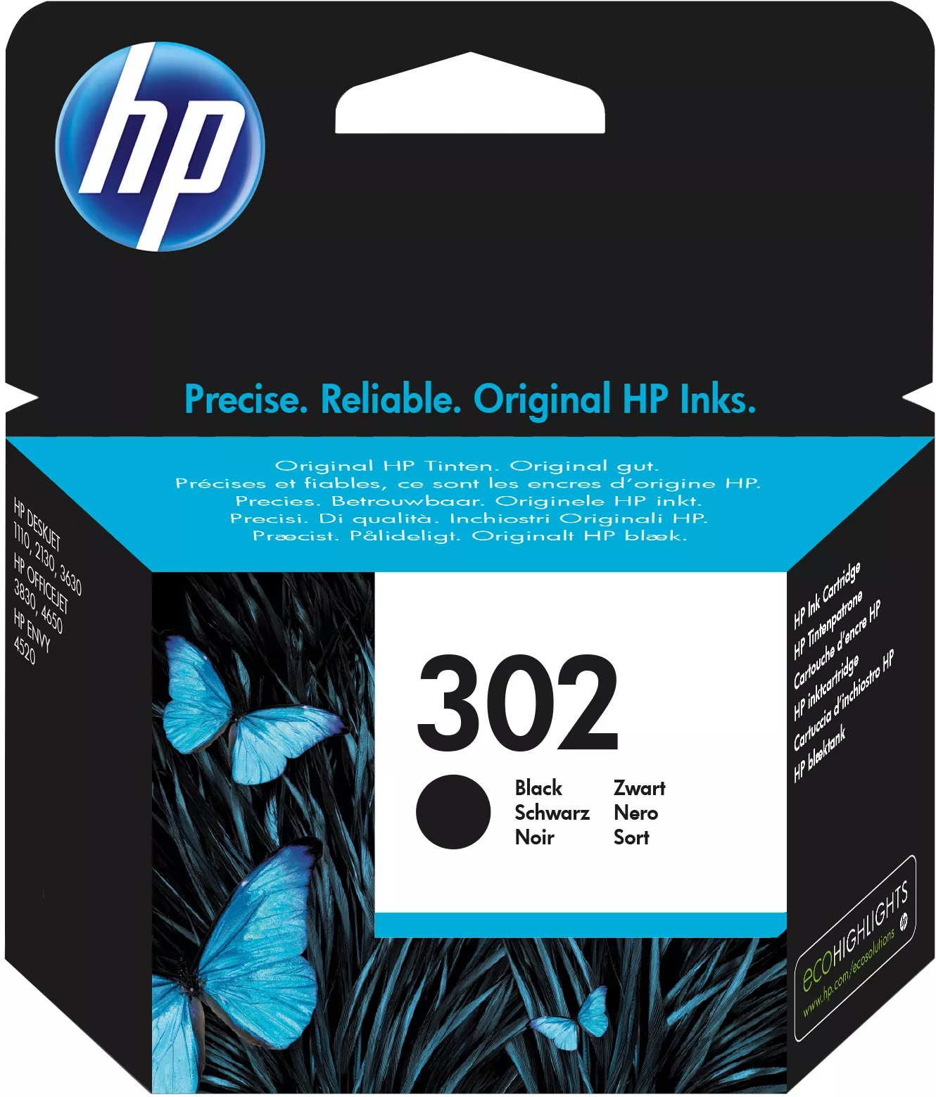 Vente Cartouches d'encre HP 302 original Black Ink cartridge F6U66AE 301Blister