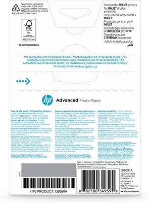 HP original Q8691A Advanced glossy photo paper Ink - Papier - visuel 1