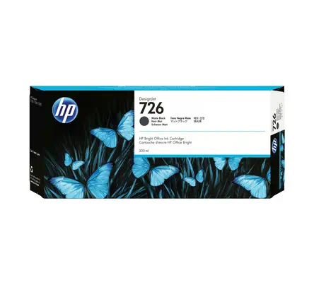 HP 726 cartouche d'encre DesignJet noir mat, 300 ml - Autres consommables - visuel 1