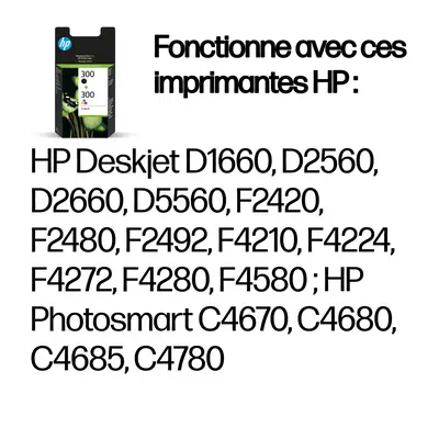 300 pack de 2 cartouches d'encre noir/trois couleurs authentiques - HP - Cartouches d'encre - visuel 2