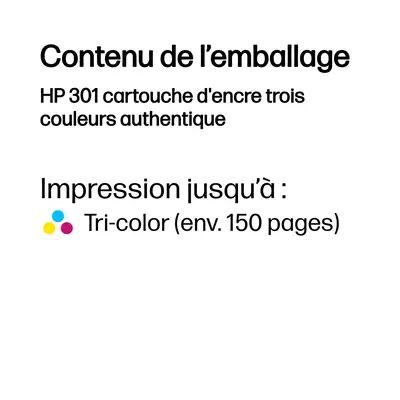 HP 301 cartouche d'encre trois couleurs authentique - Cartouches d'encre - visuel 3