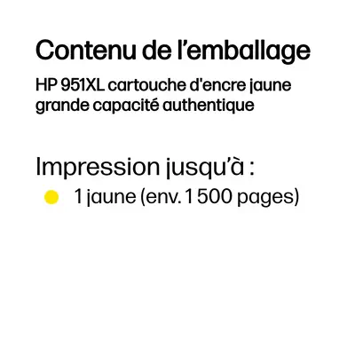 951XL cartouche d'encre jaune grande capacité authentique - HP - Toner - visuel 3
