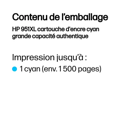 951XL cartouche d'encre cyan grande capacité authentique - HP - Cartouches d'encre - visuel 4
