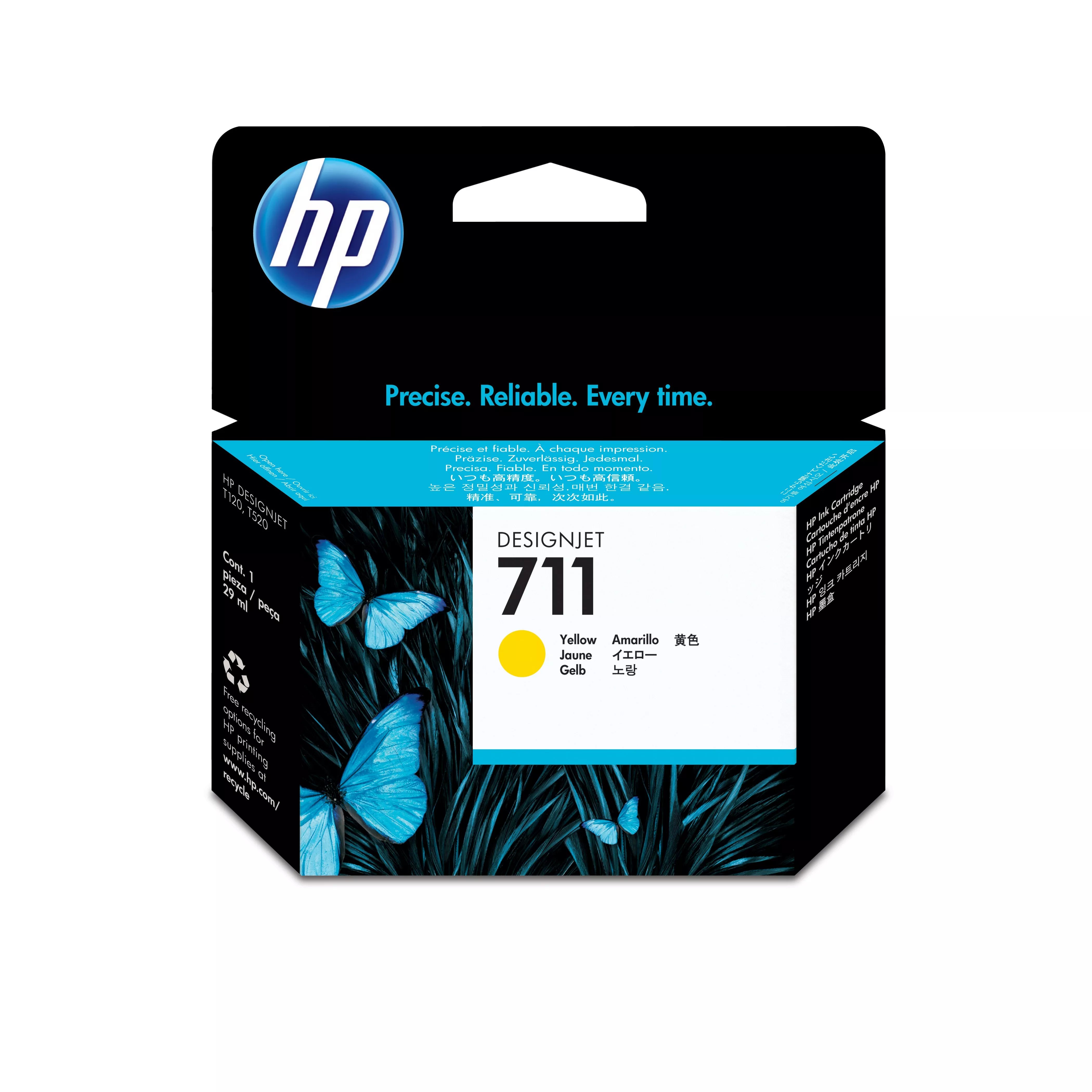 Achat HP 711 original Ink cartridge CZ132A yellow standard capacity et autres produits de la marque HP