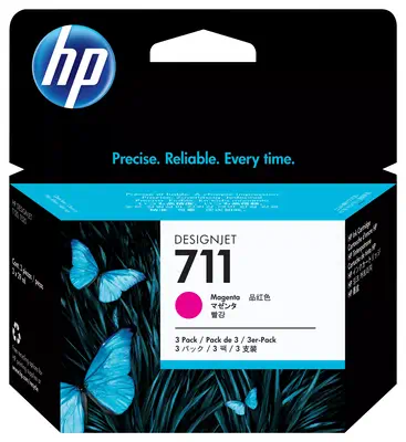 711 pack de 3 cartouches d'encre DesignJet magenta, 29 ml - HP - Autres consommables - visuel 1