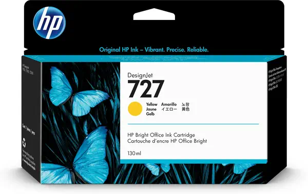 HP 727 cartouche d'encre DesignJet jaune, 130 ml - Autres consommables - visuel 1