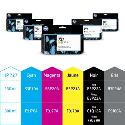 HP 727 cartouche d'encre DesignJet noire mate, 130 ml - Autres consommables - visuel 2