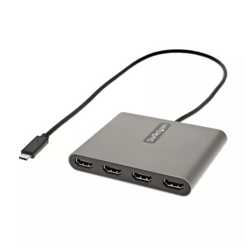 Revendeur officiel StarTech.com Adaptateur USB C vers 4 HDMI - Carte Vidéo & Graphique Externe - Convertisseur USB Type-C vers Quadruple Écran HDMI - 1080p 60Hz - Dongle Multi Écran - Windows Uniquement