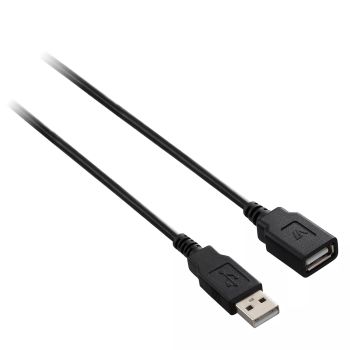Revendeur officiel V7 Câble d'extension USB 2.0 A femelle vers USB 2.0 A mâle, noir 1.8m 6ft