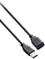 Revendeur officiel Câble USB V7 Câble USB 3.0 A femelle vers USB 3.0 A mâle, noir 1.8m