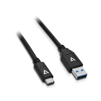 Livraison rapide V7 USB2.0 A à USB-C, 1m - noir  - Câble USB