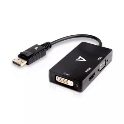 Revendeur officiel V7 Adaptateur DisplayPort (m) vers VGA, HDMI ou DVI (f